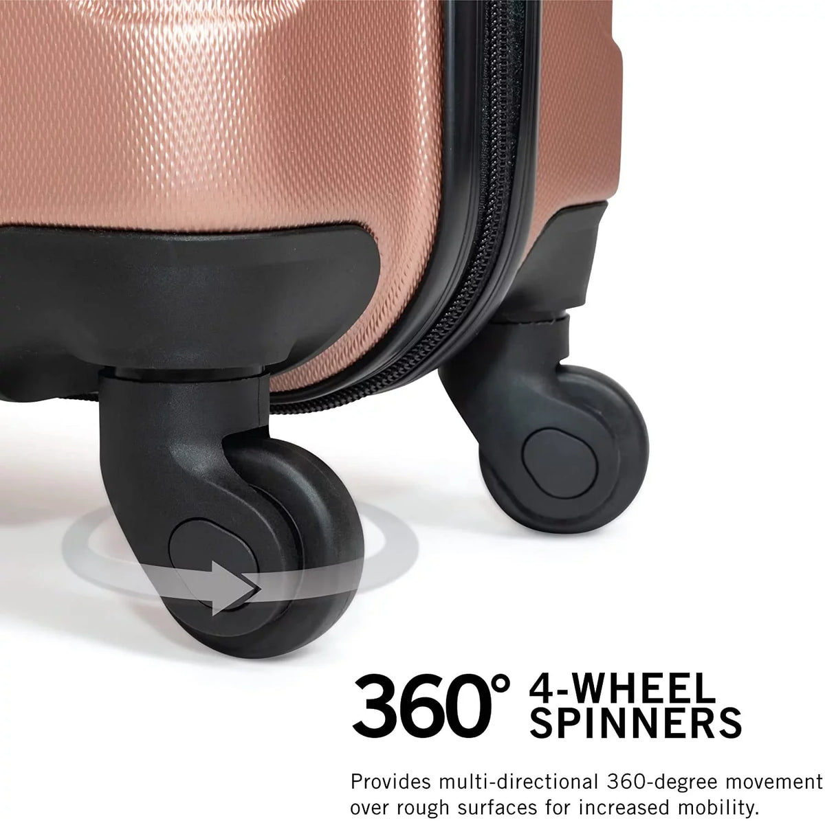 Spinner 4-Wheel Size Bounds Of Checked Rose Durable Kenneth Lightweight Suitcase, Gold, 24-Inch Cabin Hardshell Travel REACTION Cole Out