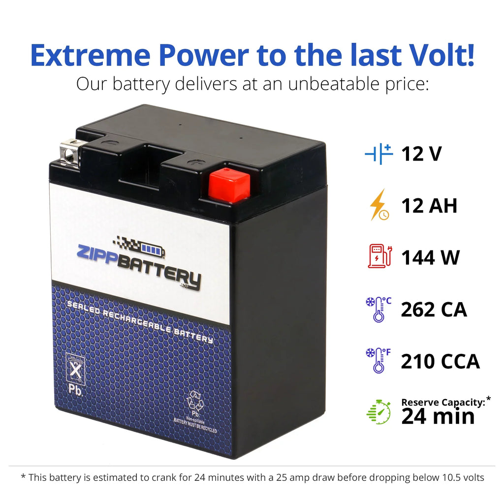 YTX14AHL-BS 12 Ah, for Zipp 210 CCA) Jag (14AHL-BS Arctic 1992 Volt,12 Battery Dlx Snowmobile Cat Battery Jag