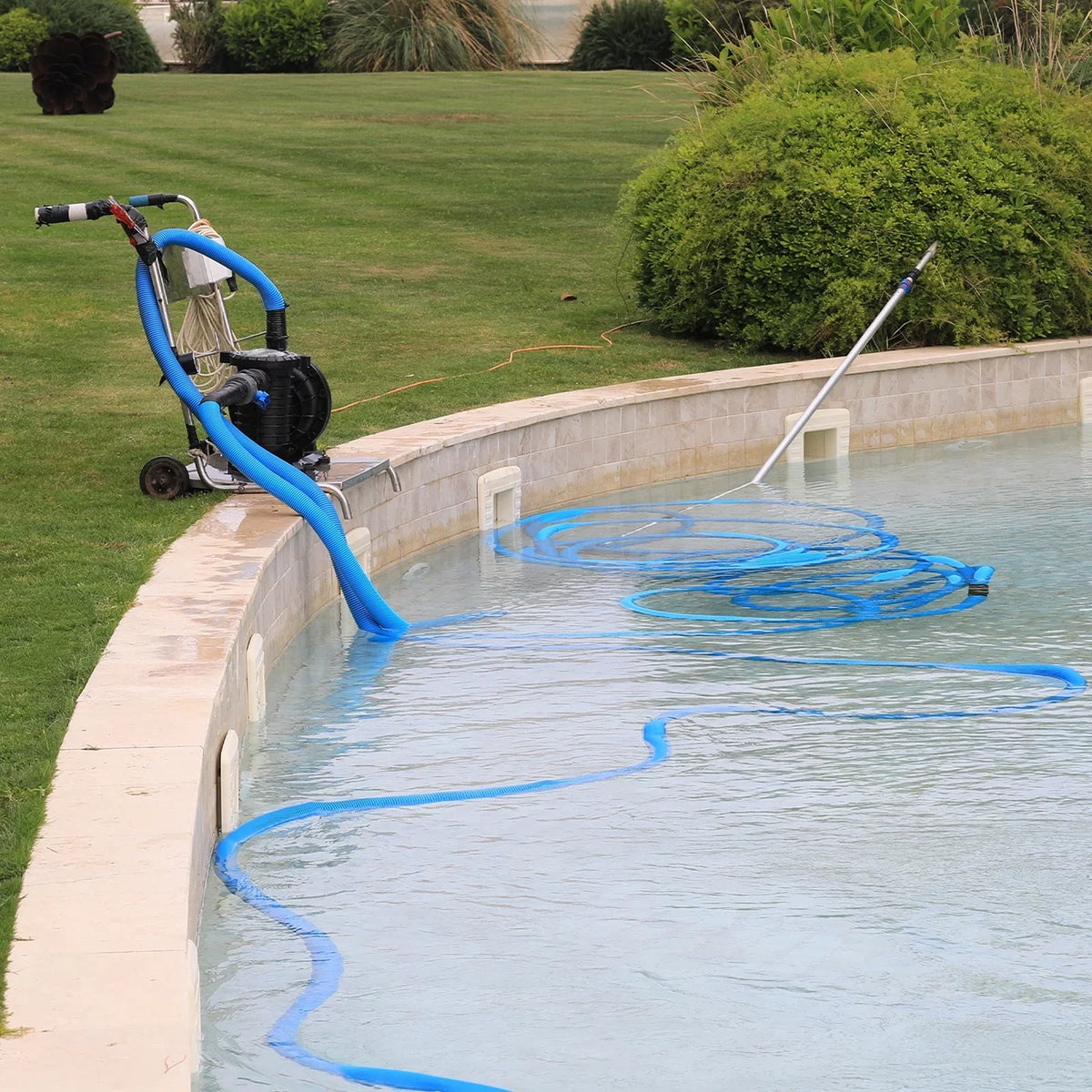 33ft Flat ID Lightweight for Hose Hose Lay Discharge Swimming Pool Reinforced Backwash PVC 2"