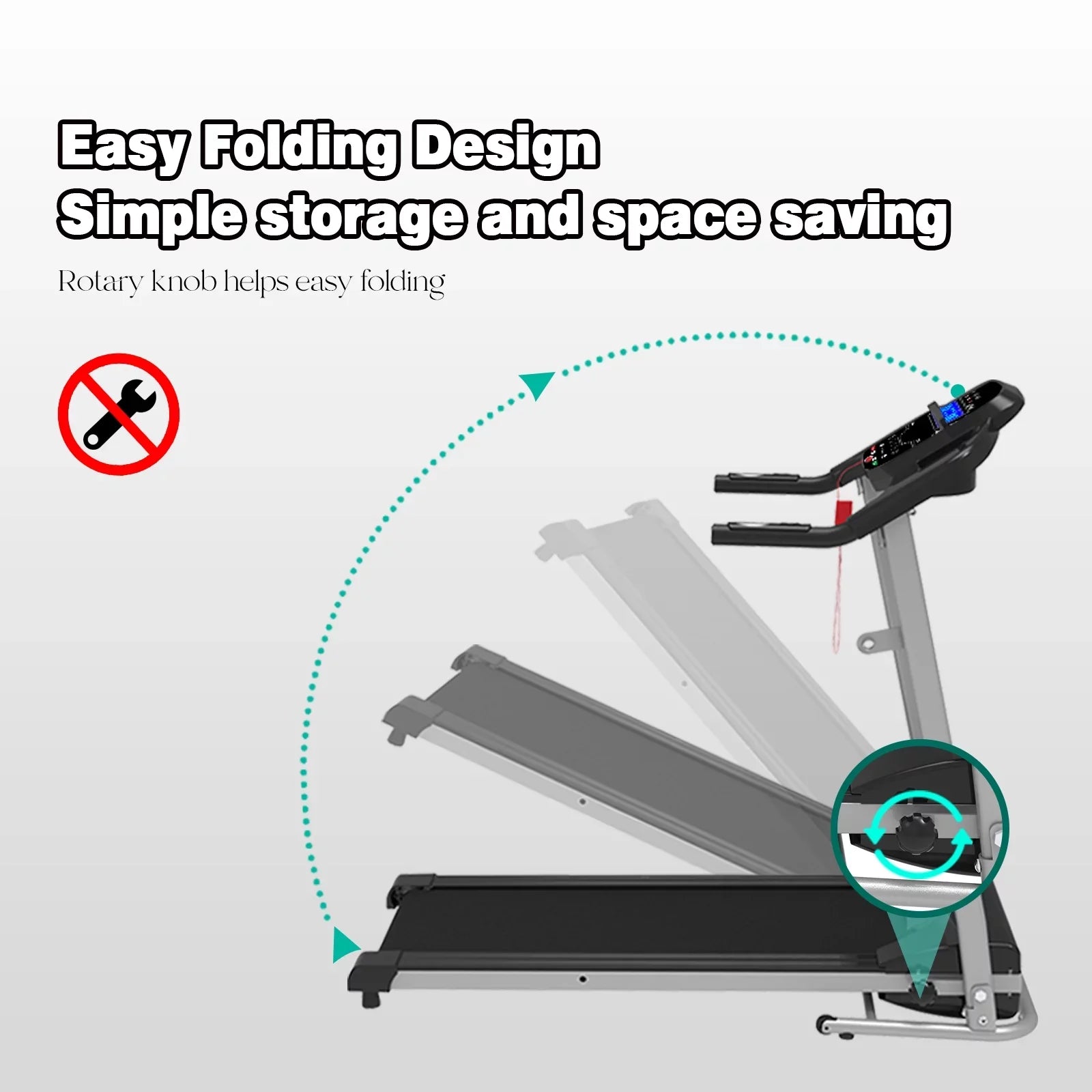 1.5HP Inolait Electric Black Machine, Folding Treadmill Running