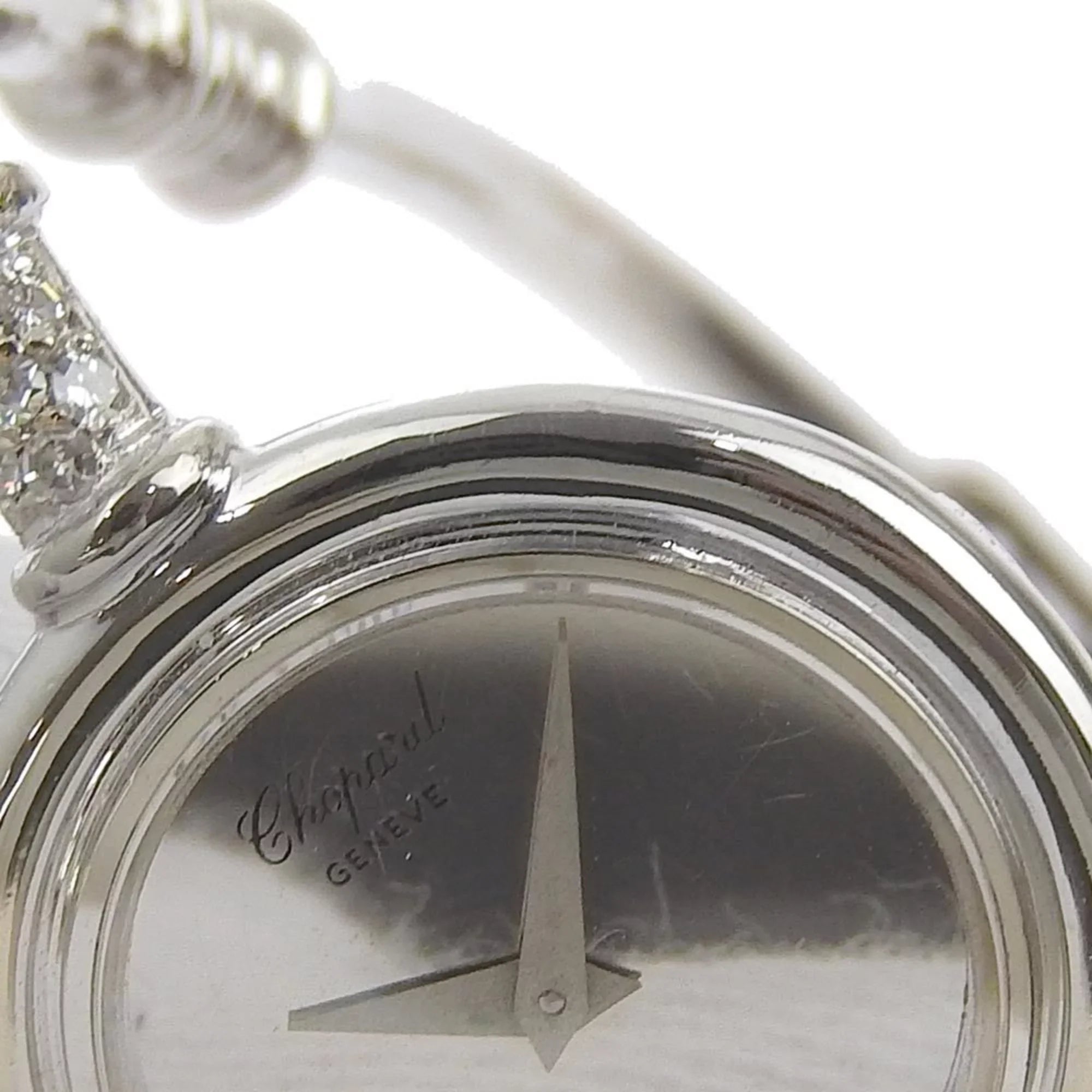 Chopard White Silver x Round Pre-Owned G30171 Watch Dial K18 Manual (Fair) Gold Diamond Women's Winding