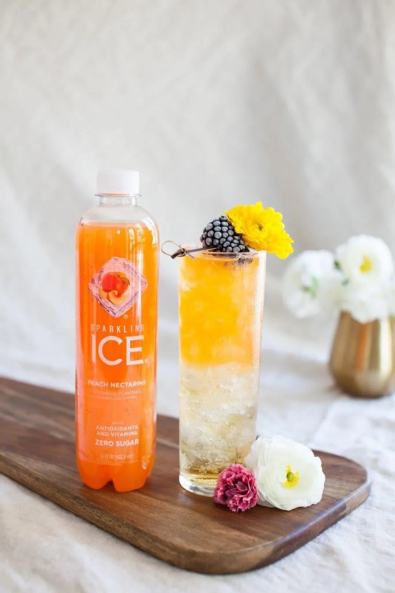 Oz, Ice? 17 Peach Sparkling 12) of Flavored Nectarine Sparkling Naturally (Pack Water, Fl