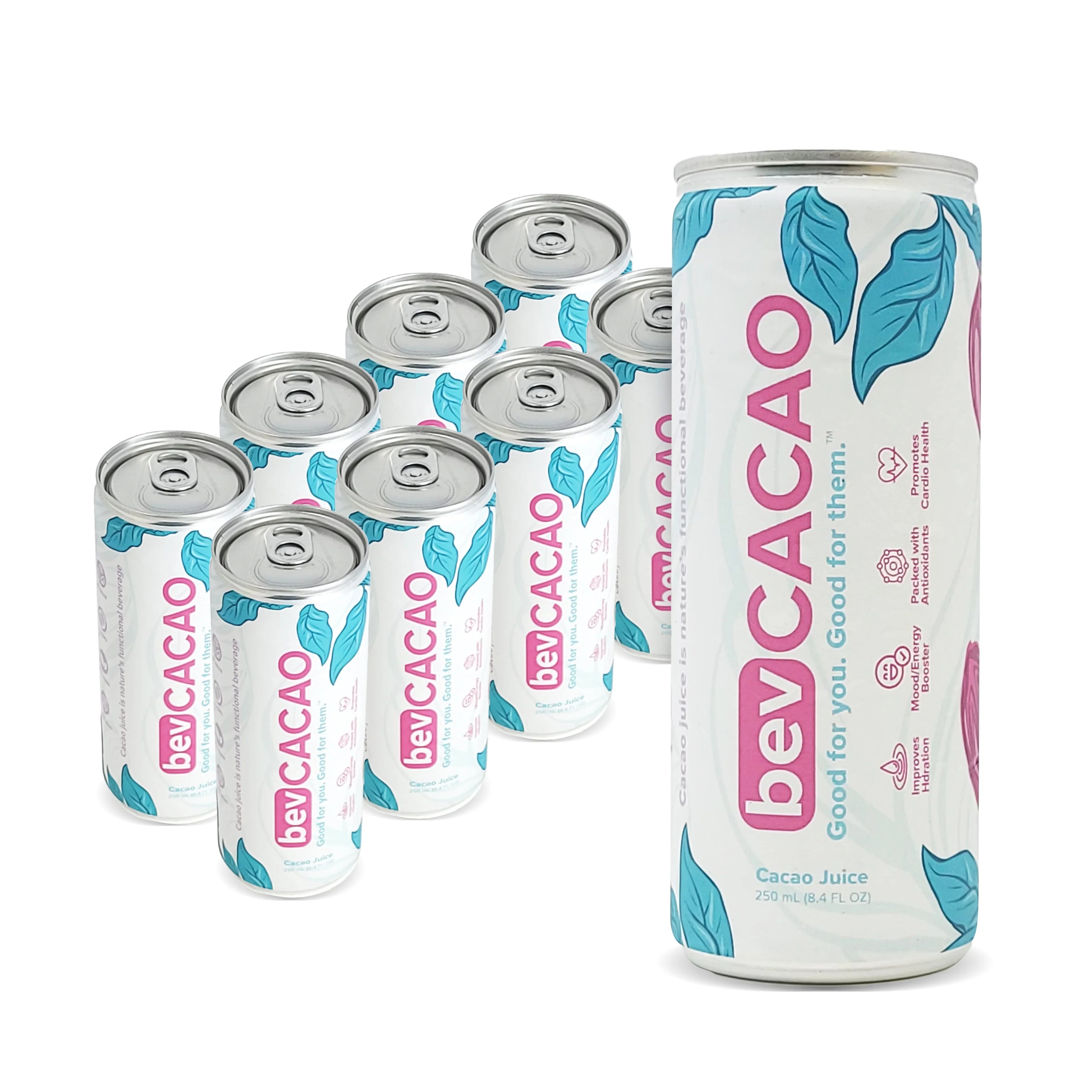 | Healthy Cacao Hydration. Cocoa Natural Energy of Improves 8.4oz Cans bevCacao Superfruit the Antioxidant Fruit | Pod. Drink| 8 Highest Juice Electrolytes | Pack Boost