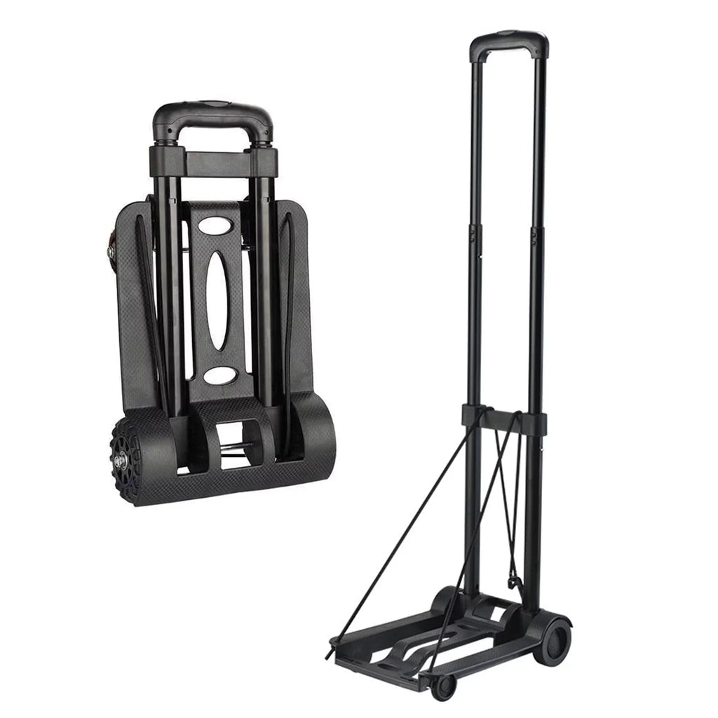 Big Duty Folding Wheels for Cart Travel Black Moving Luggage Platform and Heavy Use. with Cart Cart Luggage for siisll Home, Lightweight Hand Truck Capacity Office Folding Collapsible Cart for Utility