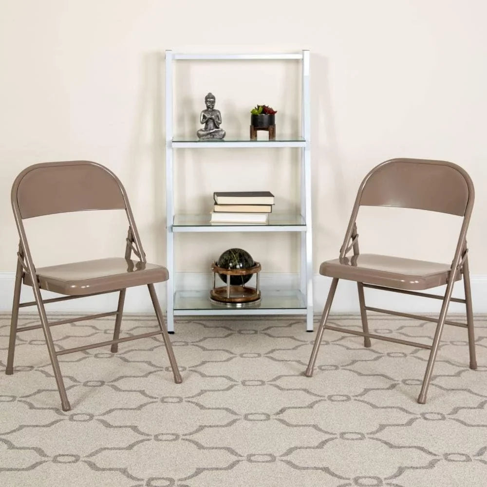 Triple Hinged Series HERCULES Chair & Folding Double Metal Pack Braced 2 Beige