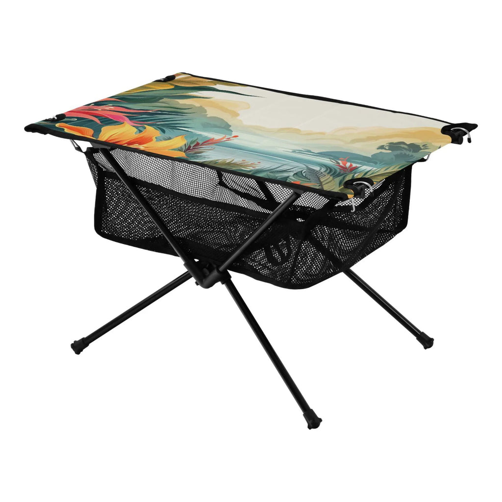 Fishing Outdoor Portable Travel BBQ with Bag Leaves Picnic Folding Landscape Table Storage for Camping Compact Beach Table Table Palm