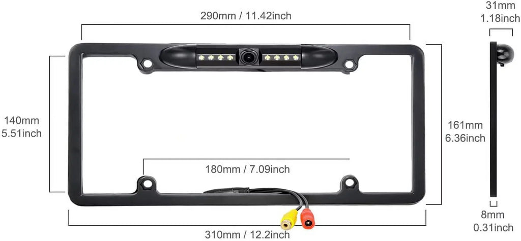 ILXW650 License ALPINE for Black Camera Plate Rearview Frame Backup ILX-W650