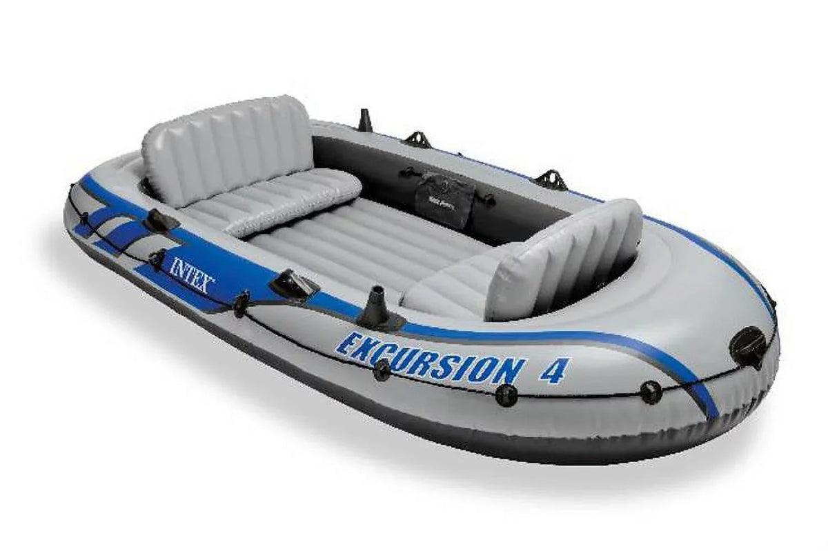 Excursion Pump Pack) (2 Person Intex Rafting 4 w/ Inflatable & Oars Boat Fishing
