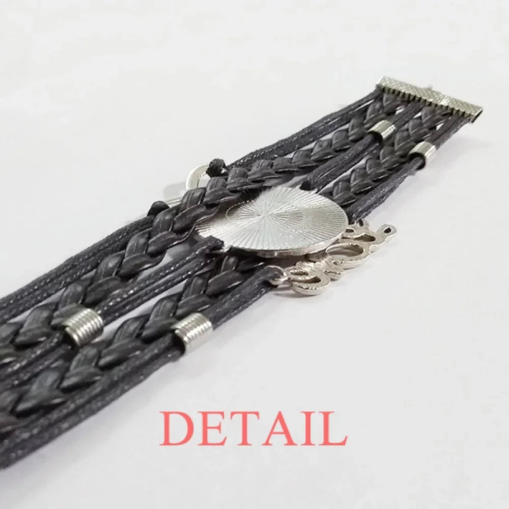Worked Designer Hard Set Double Paint Wristband Rope Strap Leather Seriously Bracelet Hand