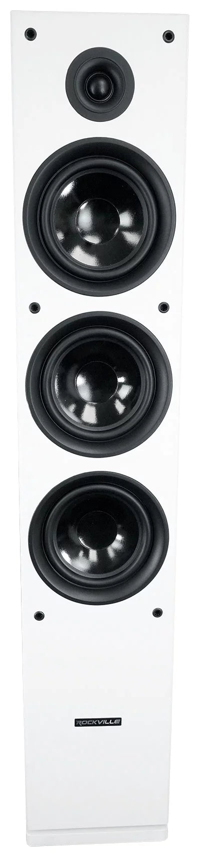 Home Ohm 8 RockTower Speakers 68W Audio (2) Tower White Passive Rockville