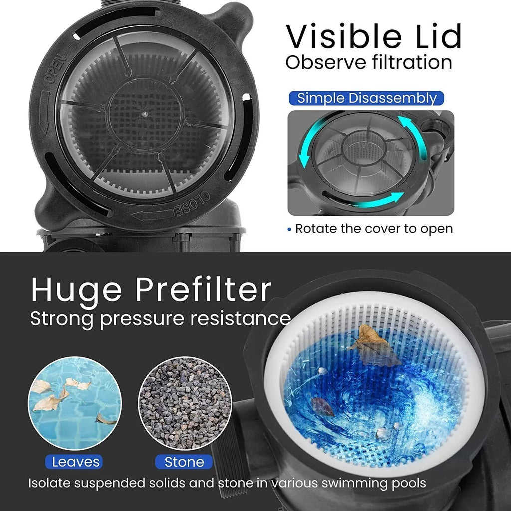 Denest Swimming Above Hbp1500¢¢ Inground/ 2.0hp Pump Ground Strainer 1500w with and Basket Pool Connectors