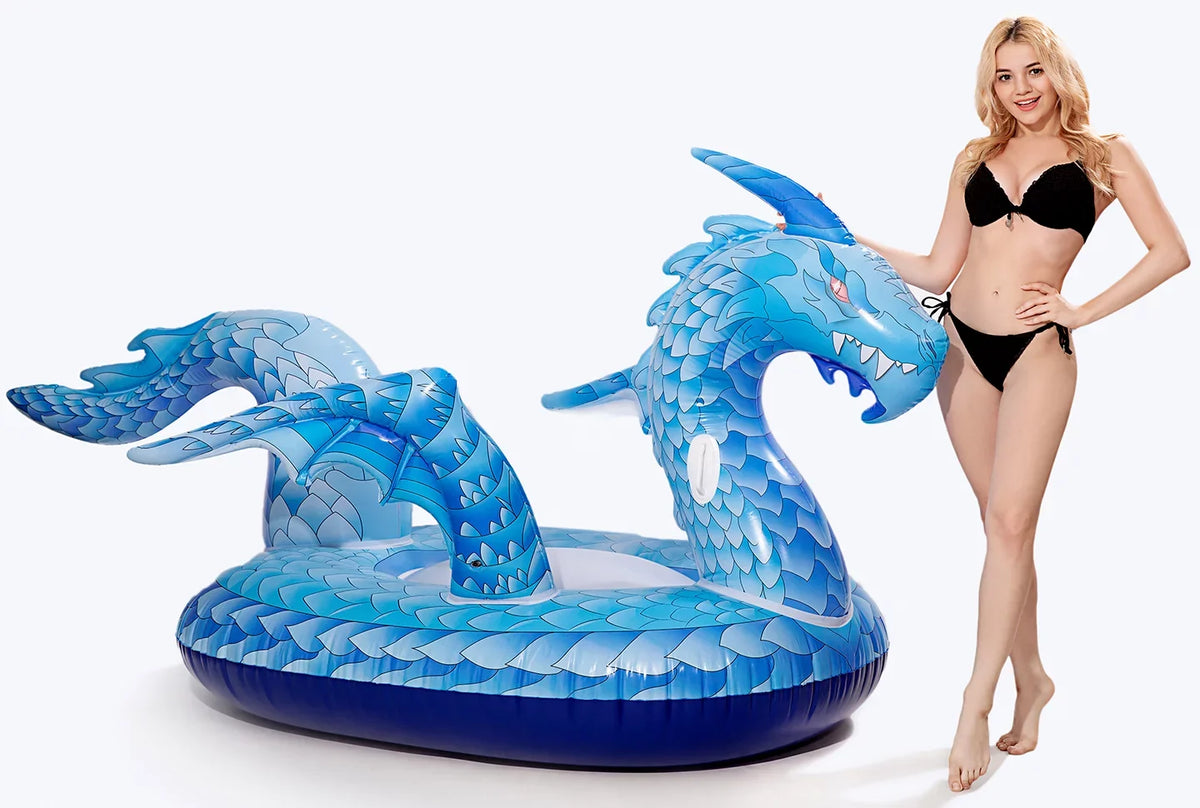 Long Dragon Float DreambuilderToy with Pool Kids Dragon Summer On Ride Pool Float) (Dragon Float, Cool Giant Feet Adults 9 Lounge Beach Raft for Pool Valve, Inflatable and Faster Floatie Party