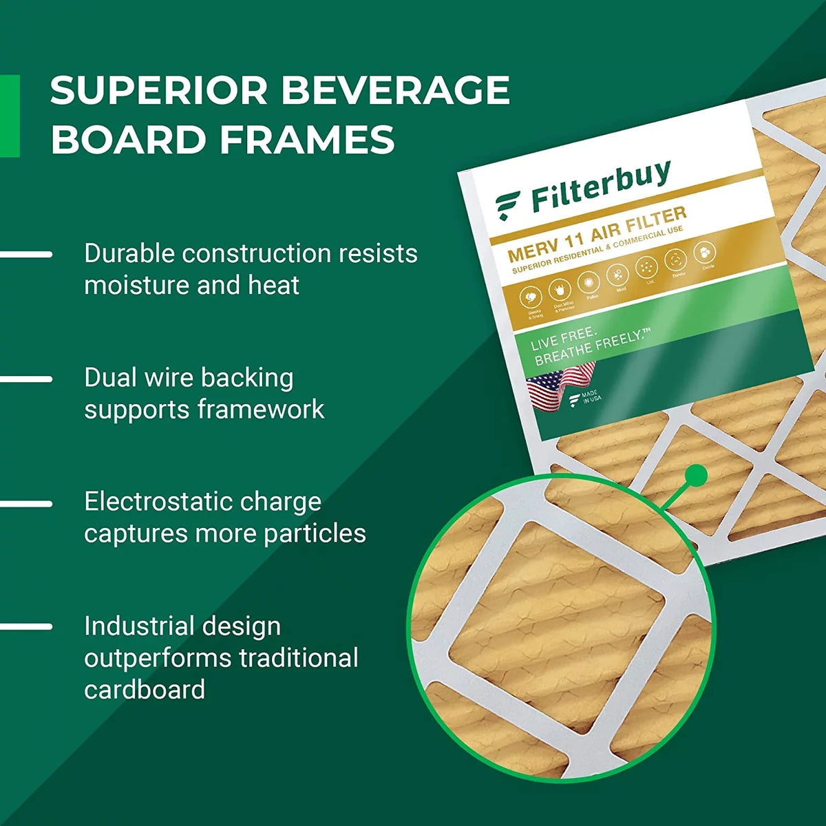 Filters Air MERV Filterbuy 11 HVAC 18x36x1 Furnace (6-Pack) Pleated AC
