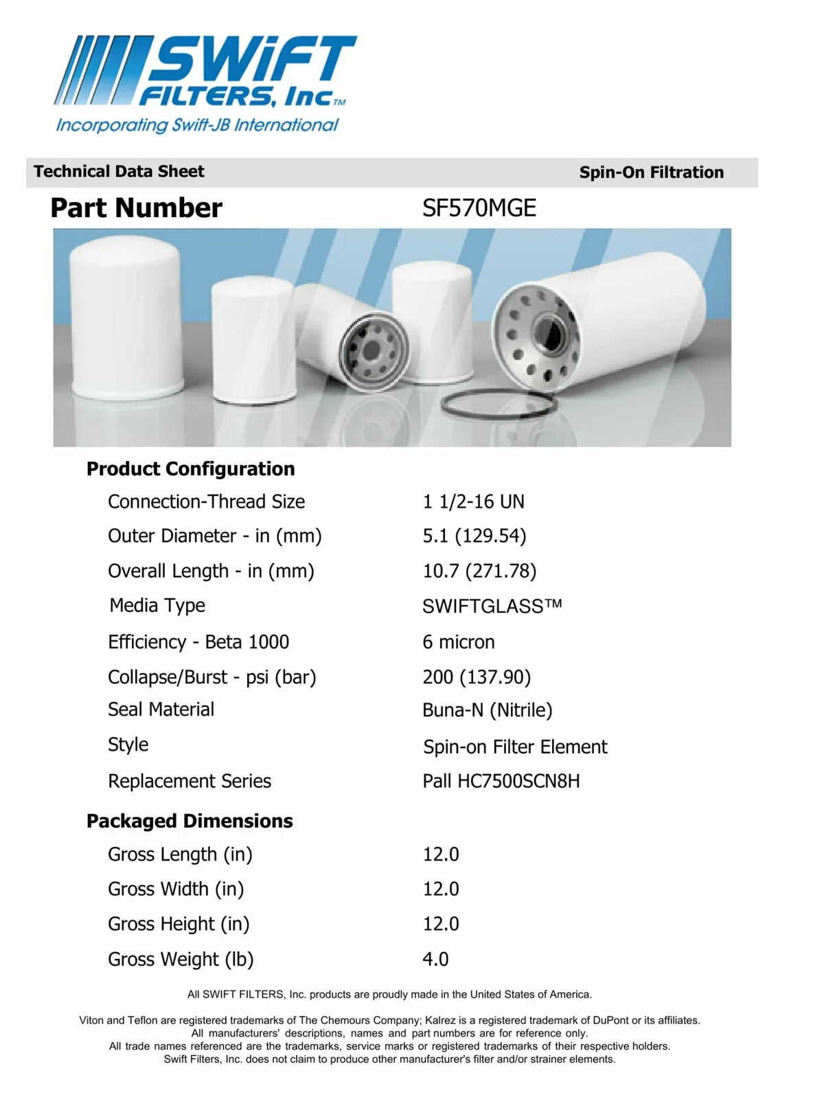 6 Element Filter Micron 1849in-On NAPA Direct for Interchange Microglass Construction