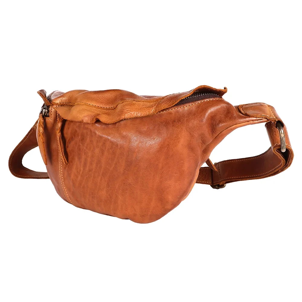Vintage Nmbgm149B Genuine HandbagÂ Women Mind Bag Pack Purse WesternÂ Cowhide Never Handmade NM Leather Fanny