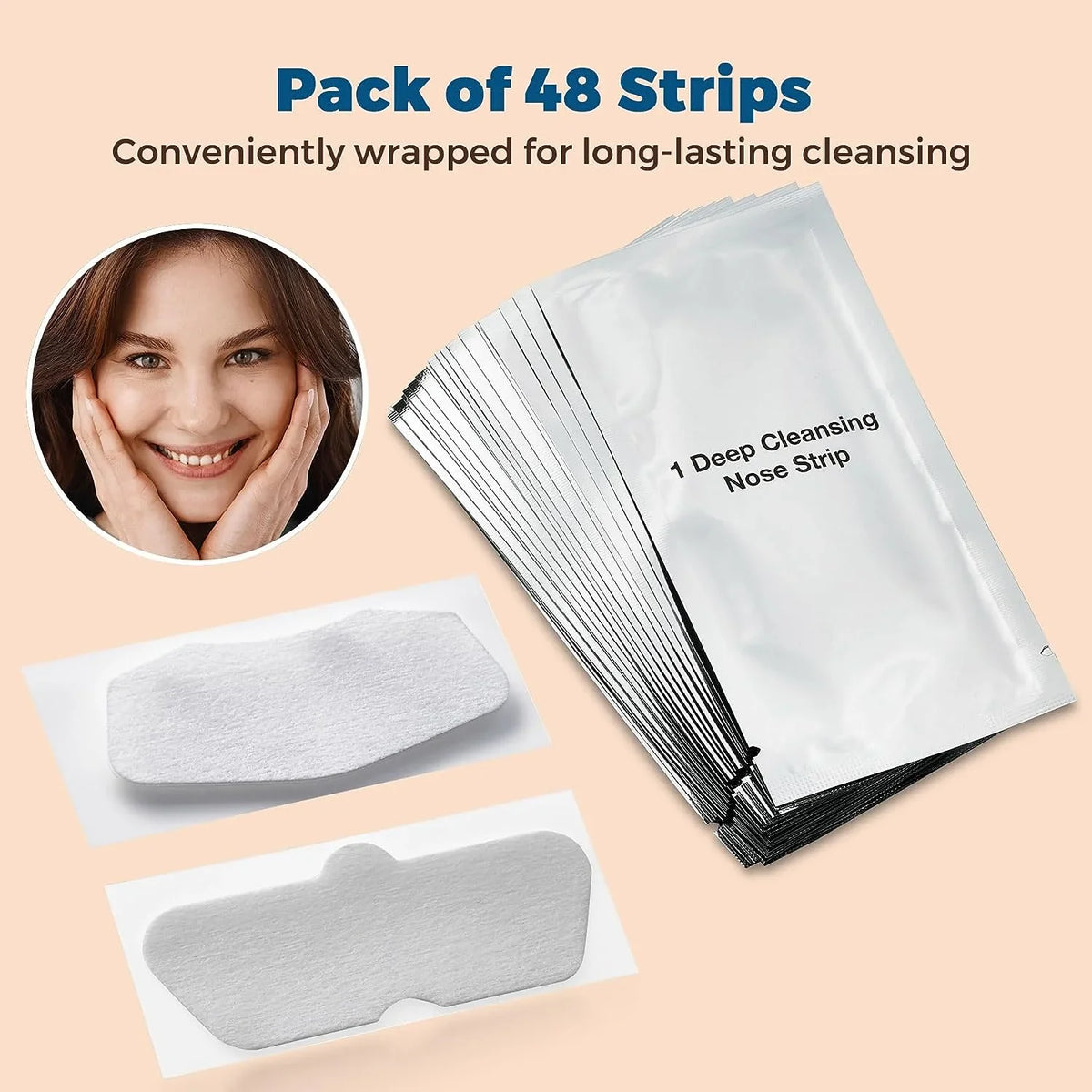 48 Pack, Pore Cleansers Facial Strips Sensitive Cleansing Strips MEDca Combo Deep
