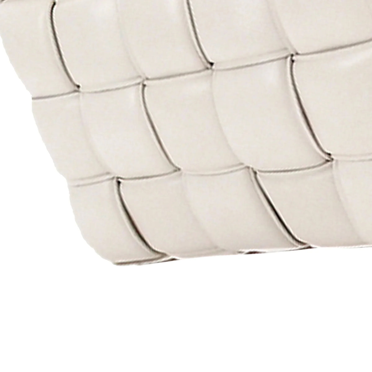 Shoulder Bottega Unisex Cassette Padded Pre-Owned (Good) Bag Leather Authenticated Veneta White Calf
