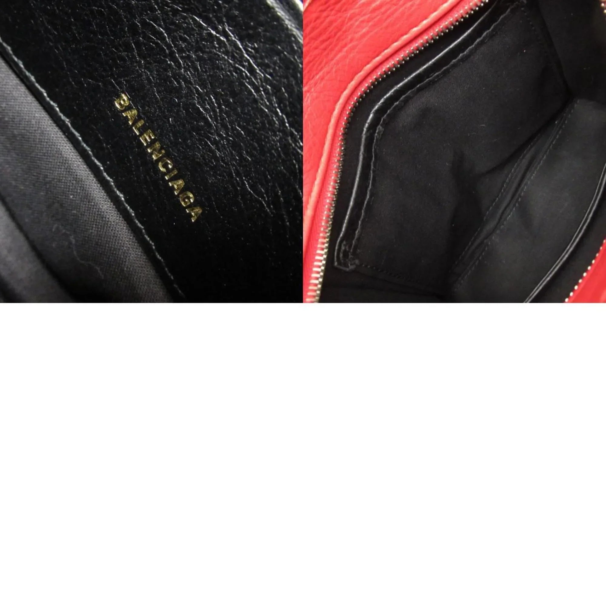 Ladies Shoulder Pre-Owned Leather Shopper Silver Handbag BALENCIAGA XXS Red Bag Bazaar (Good)