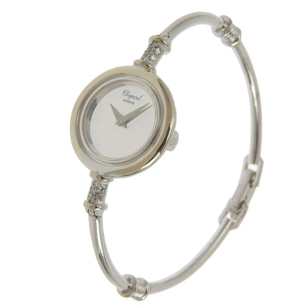 Chopard White Silver x Round Pre-Owned G30171 Watch Dial K18 Manual (Fair) Gold Diamond Women's Winding