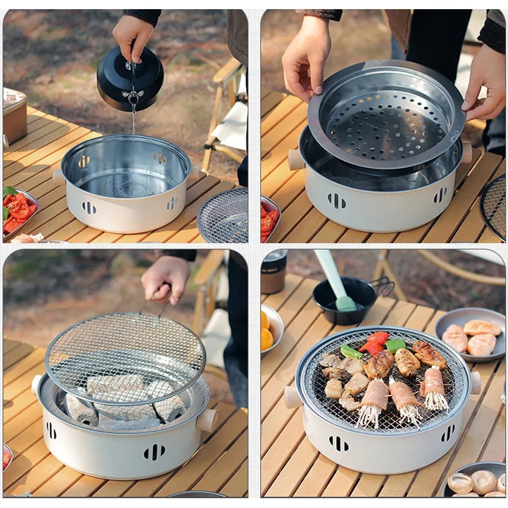 Dcenta Charcoal Barbecue Grill Cooking for Portable Camping Ideal Stove BBQ