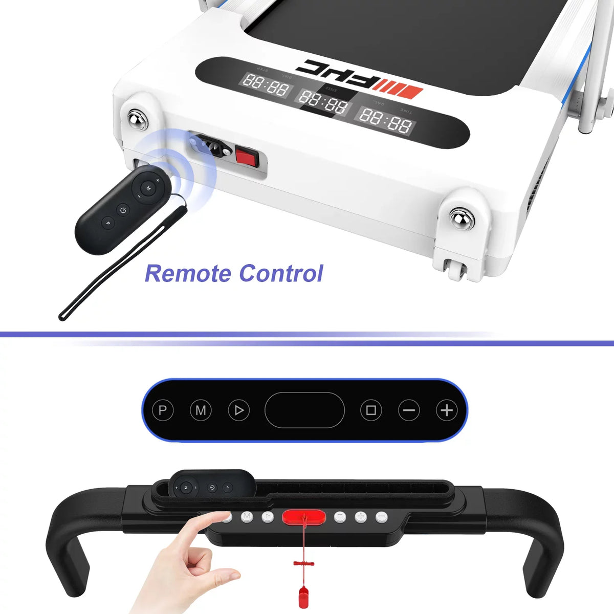 Treadmill Under 2 Foldable Home, Running Running Electric Desk 1 2.5 FYC LED Joggi Machine, in Installation-Free Dcenta Remote for - Walking Treadmill Treadmill Control Compact Folding Display HP &