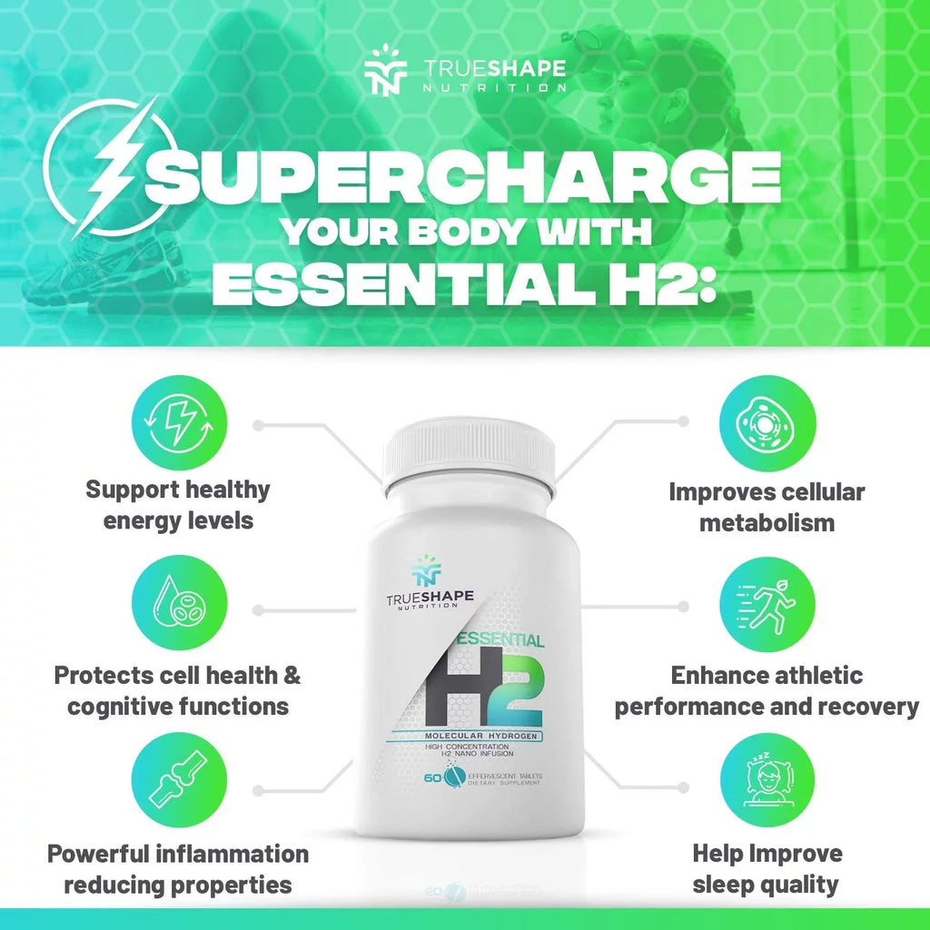 Essential Servings) Supplement (60 H2 TrueShape Fizzy for Molecular Tablets Nutritional Nutrition Hydrogen Water