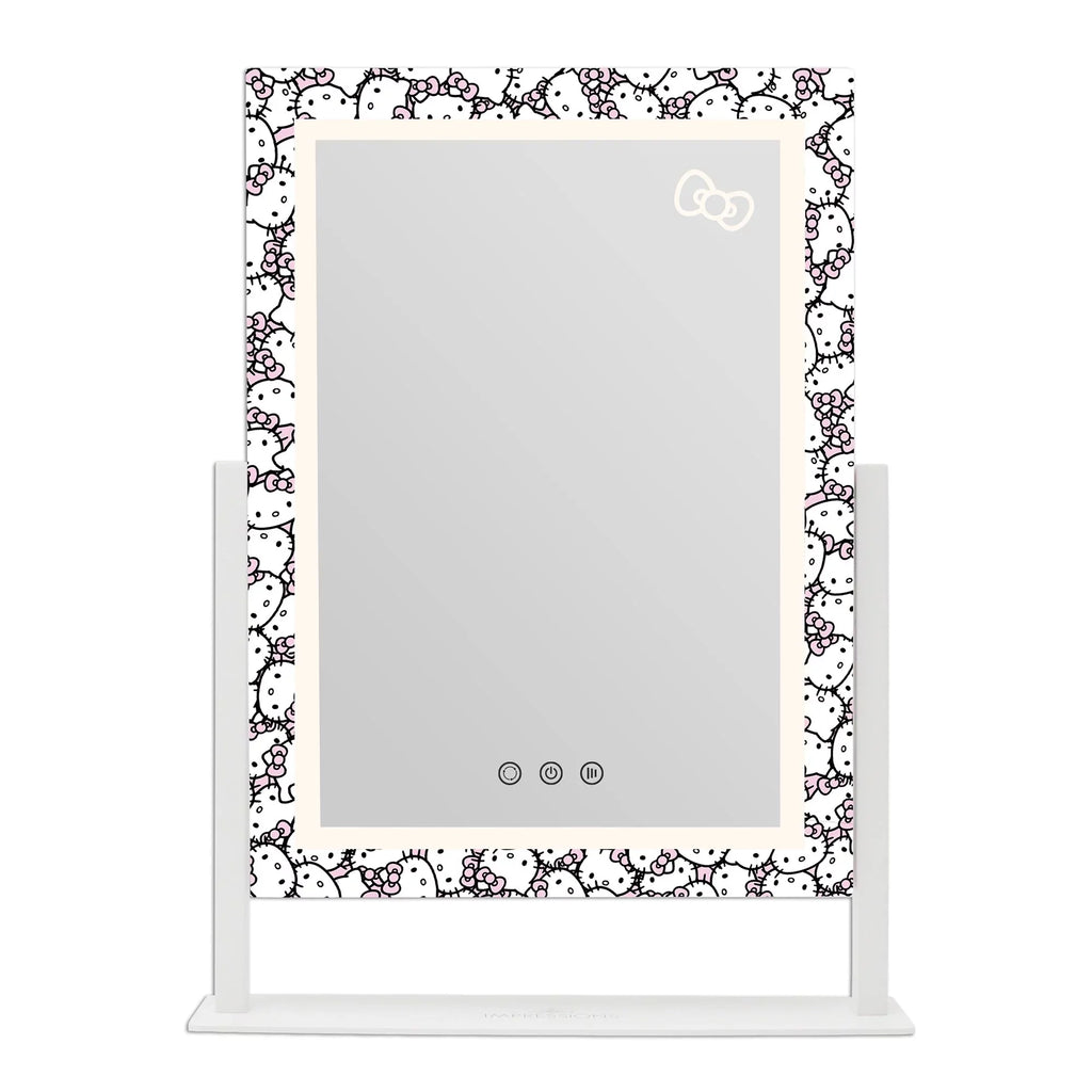 and 3X with Vanity Vanity Quality Degree Iron Frame Impressions Tone LED Mirror Swivel Mirror, Hello Lighted Lights Makeup (White) Mirror Tri and 360 with Cute Magnification, Kitty Touch