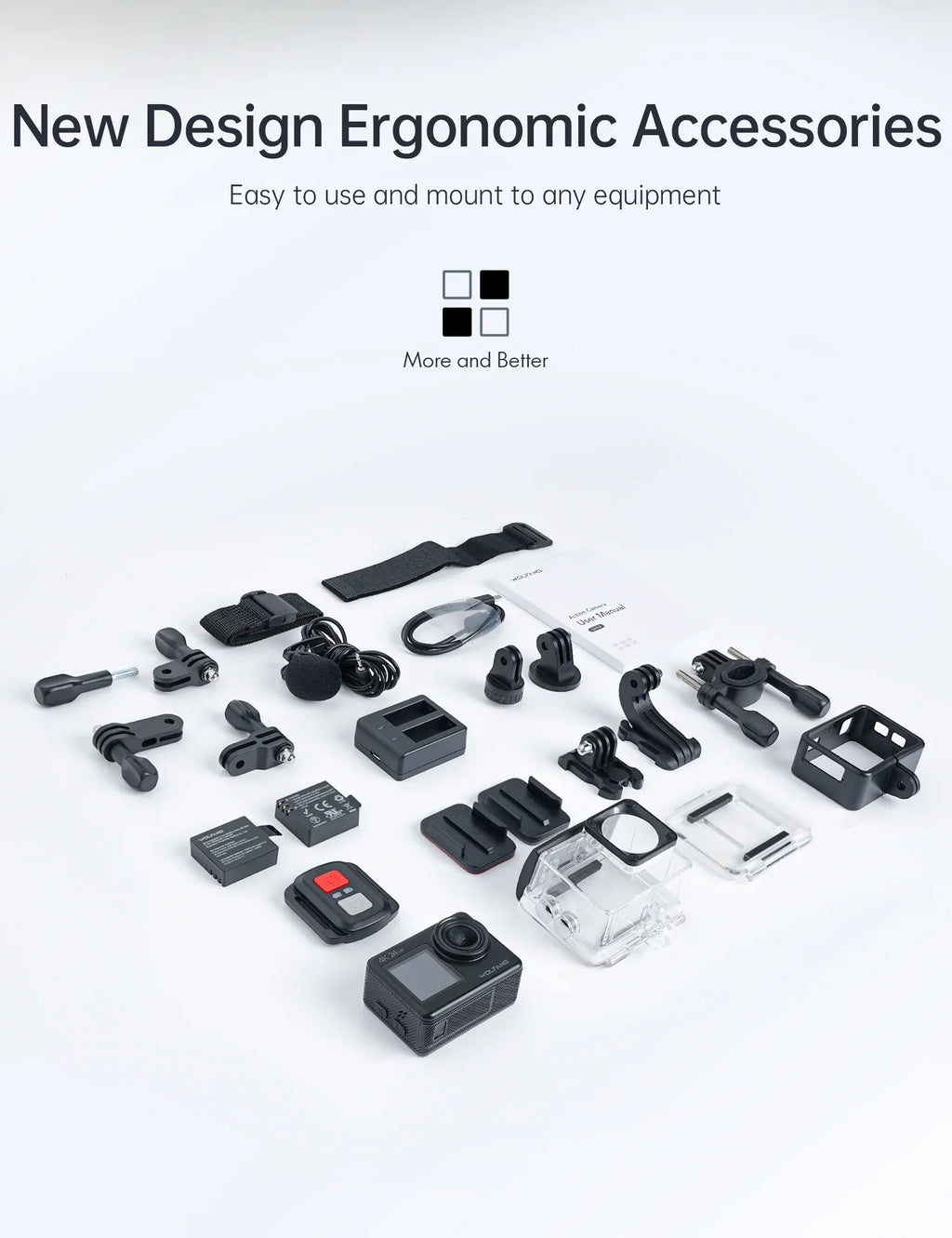 WOLFANG 4K Underwater Camera 24MP Waterproof with Camera Action 40M Control IP68 Remote WiFi Vlogging Case