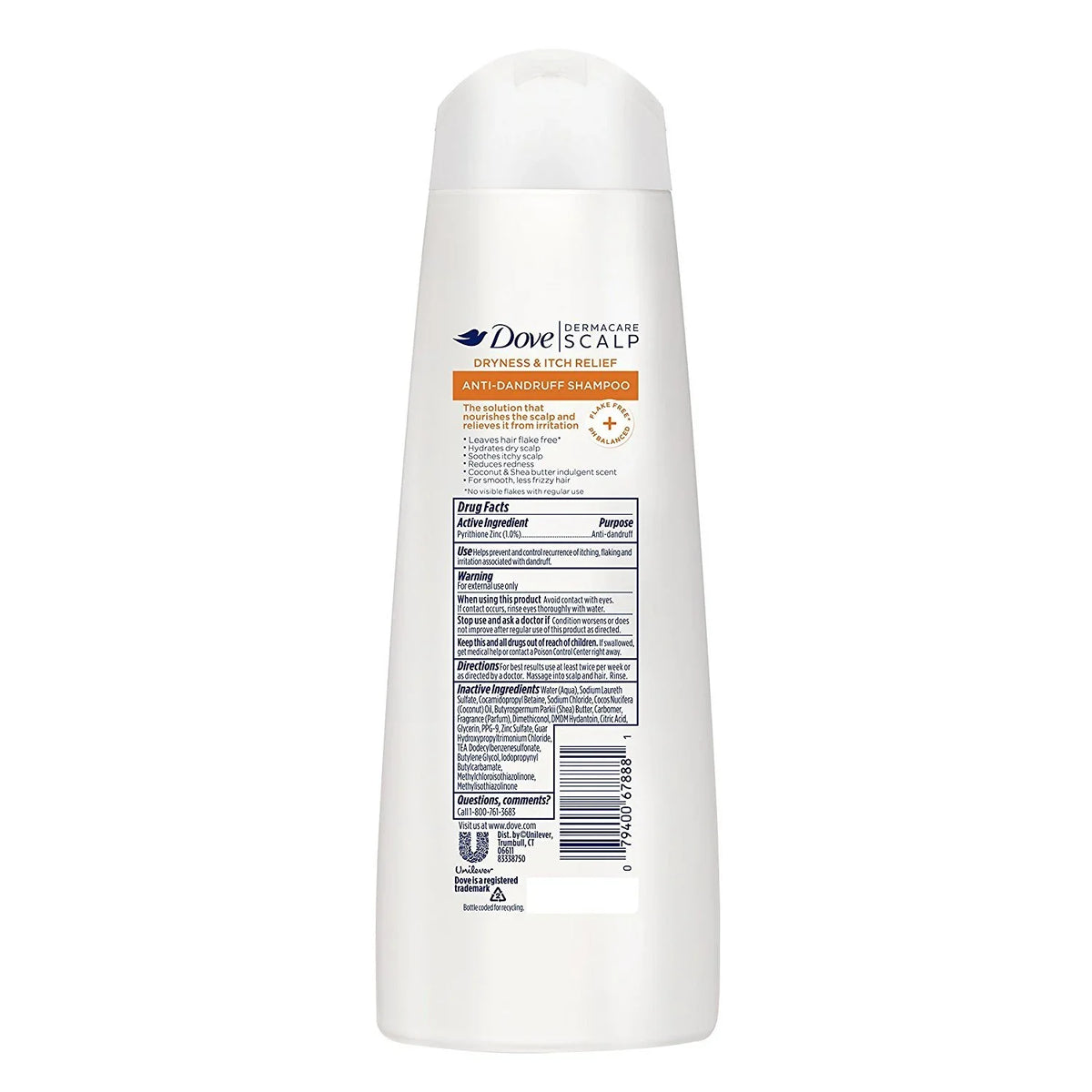 12 Itch 2) Scalp (Pack Dove Of Fl Dermacare & Relief - Shampoo Dryness Anti-Dandruff - - Oz