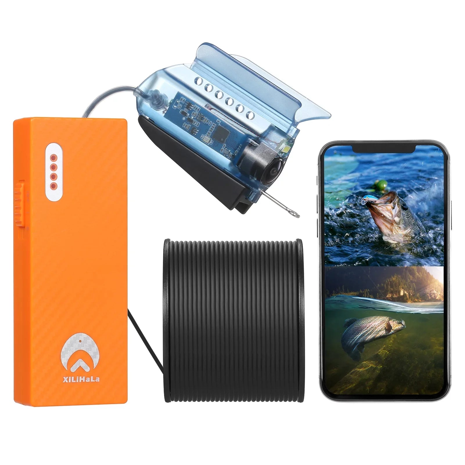 Video Lake Boat Kayak Finder Fish Underwater Camera Sea Fishing 1080P Live for Dive with Gofishup Ice into - Depths