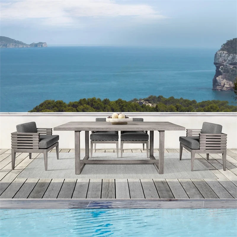 Glendora Dining Set and Rope Island 5 Edge Eucalyptus Outdoor Live in Piece