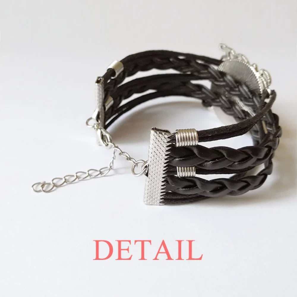 Worked Designer Hard Set Double Paint Wristband Rope Strap Leather Seriously Bracelet Hand