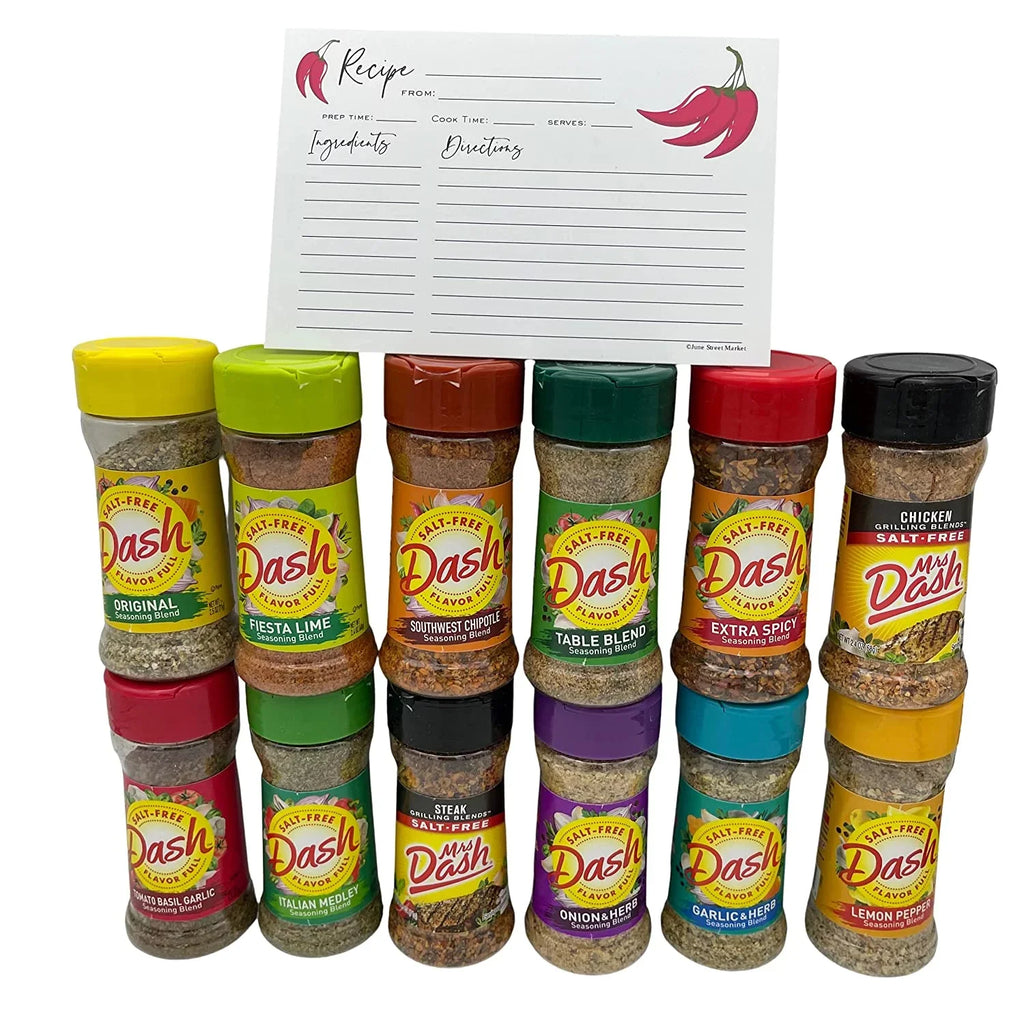 Set Dash Card Blend Mrs. with Market June Total) Seasonings Blank Variety New Street Starter 12 - Flavors oz (28.8 Salt Recipe No