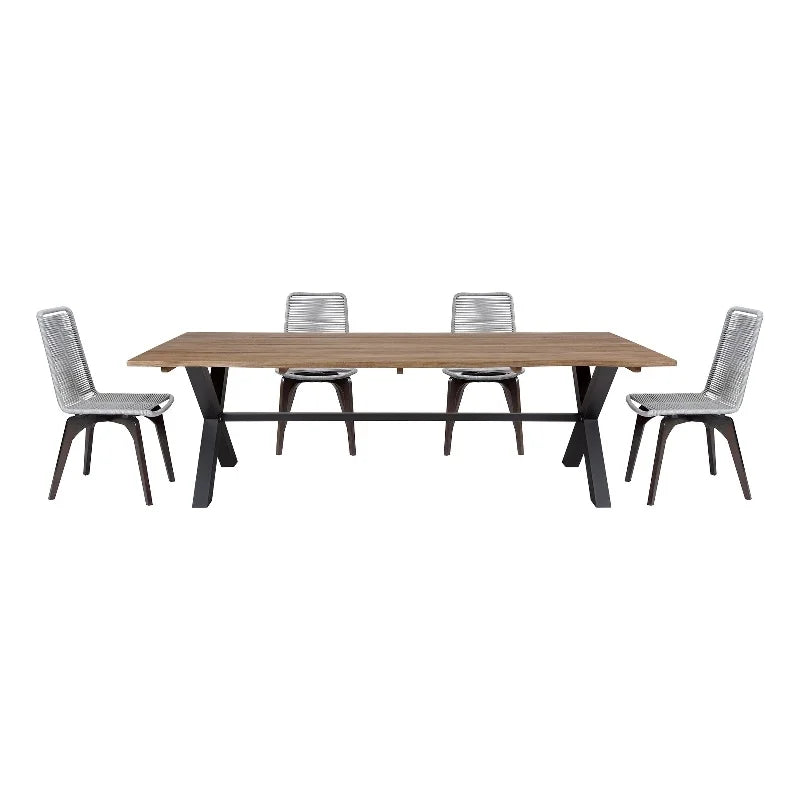 Glendora Dining Set and Rope Island 5 Edge Eucalyptus Outdoor Live in Piece