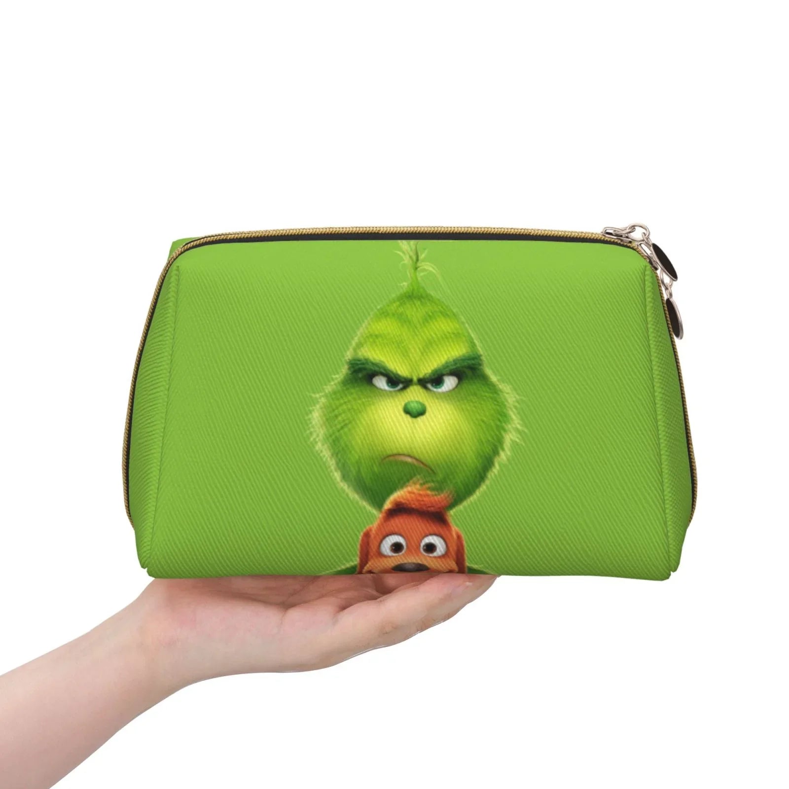 Portable Purse Organizer Toiletry Bag Bag Storage Makeup Pouch Animated Leather Travel Cosmetic Gift Grinch