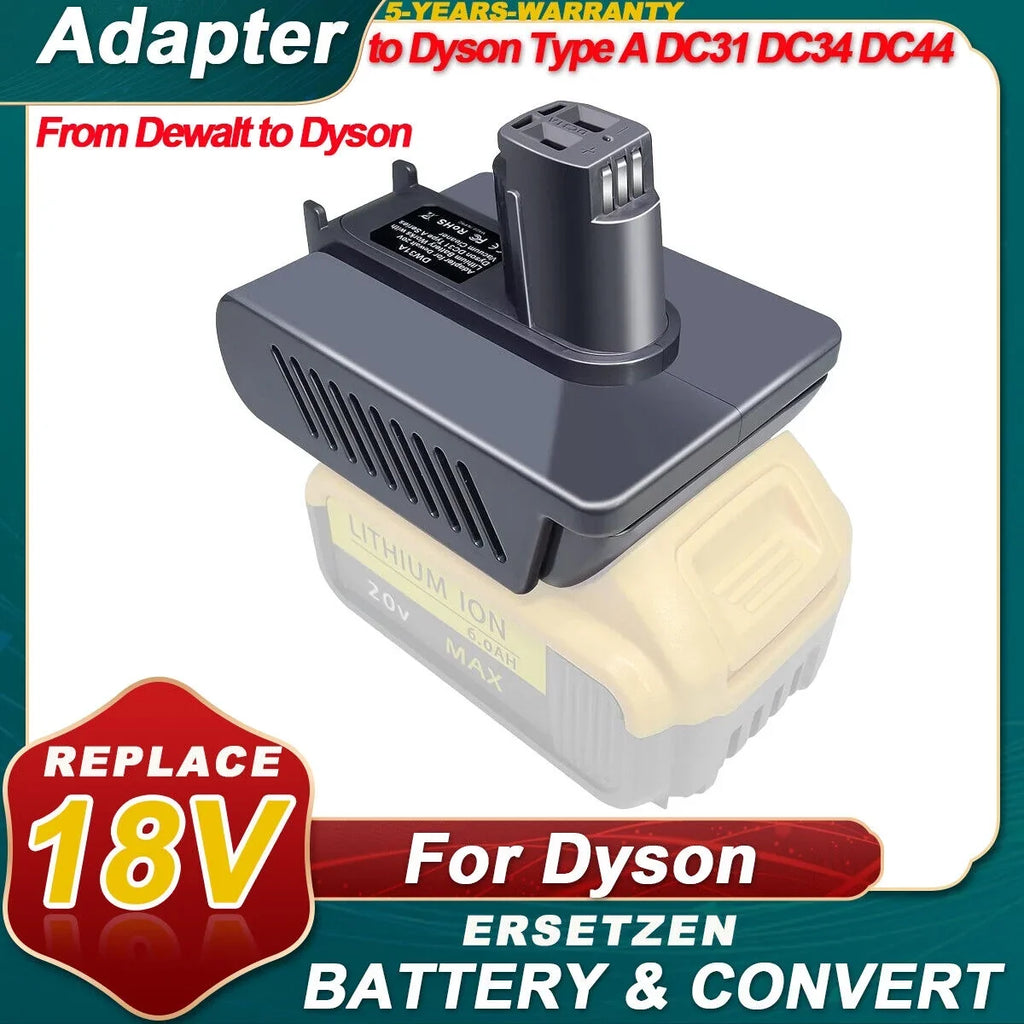 DC34 Vacuum Dyson DCB200 Adapter Cleaner For DCB205 to 20V A) DC35 Battery DC31 tools DCD771C2 Convert for DCB180 DCD985B Dewalt Animal DC44(Type