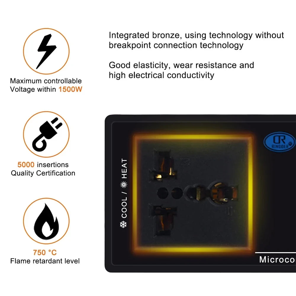 Reptiles Home Brewing Cooling Digital Freezer Incubation Lepmerk -40â~110â?Plug House with Green Temperature Chest Heating Controlled Thermostat Reptile Controller Thermostat Mode & for Outlet