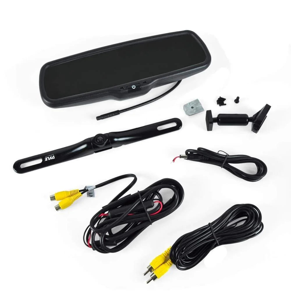 Reverse PYLE Safety & Camera - System Rear Backup Screen Lines PLCM4550 View Car Distance Mirror Monitor Parking with Scale