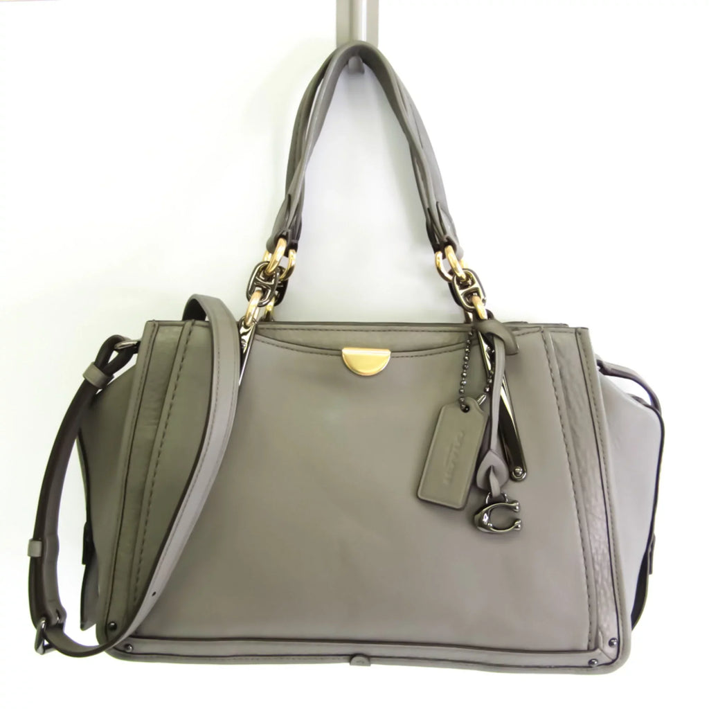 Shoulder (Good) Gray Coach Handbag Leather Bag Womens Pre-Owned