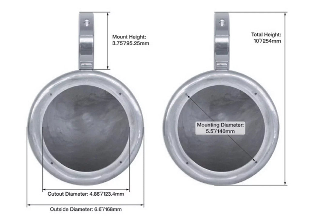Surface MAC525W 360¡ã Swivel 5.25" White Mount Rockville 2) Pods Speaker Aluminum