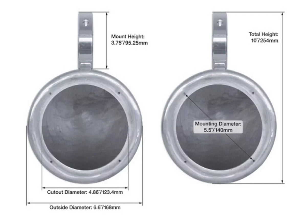 Surface MAC525W 360¡ã Swivel 5.25" White Mount Rockville 2) Pods Speaker Aluminum