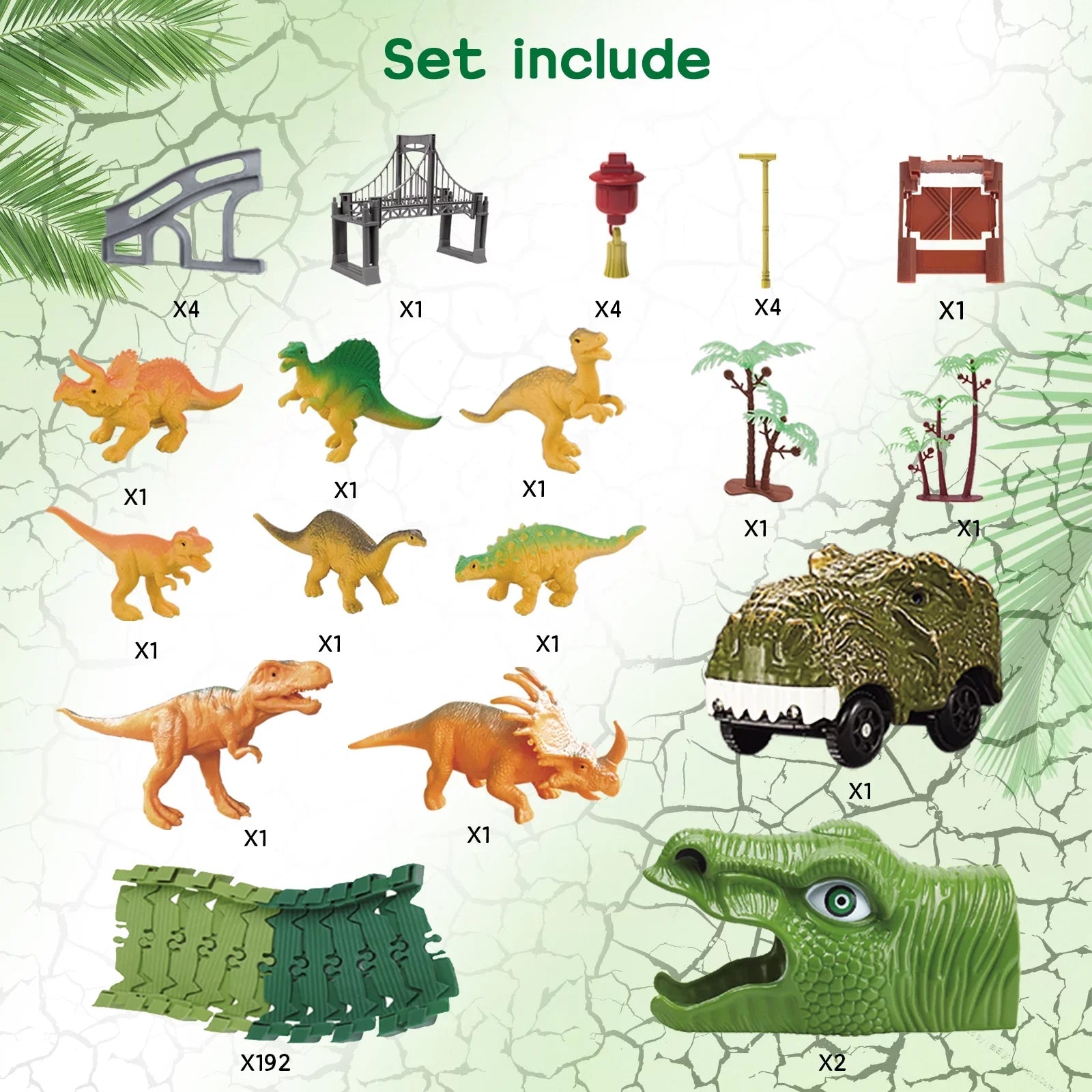 Track Birthday Cars, 5 Toddler Christmas 7 Road Dinosaur Train Toys Set, 3 Year 8 4 Gifts Boys Girls Toys Old World 6 for Beefunni Dinosaur Race 2