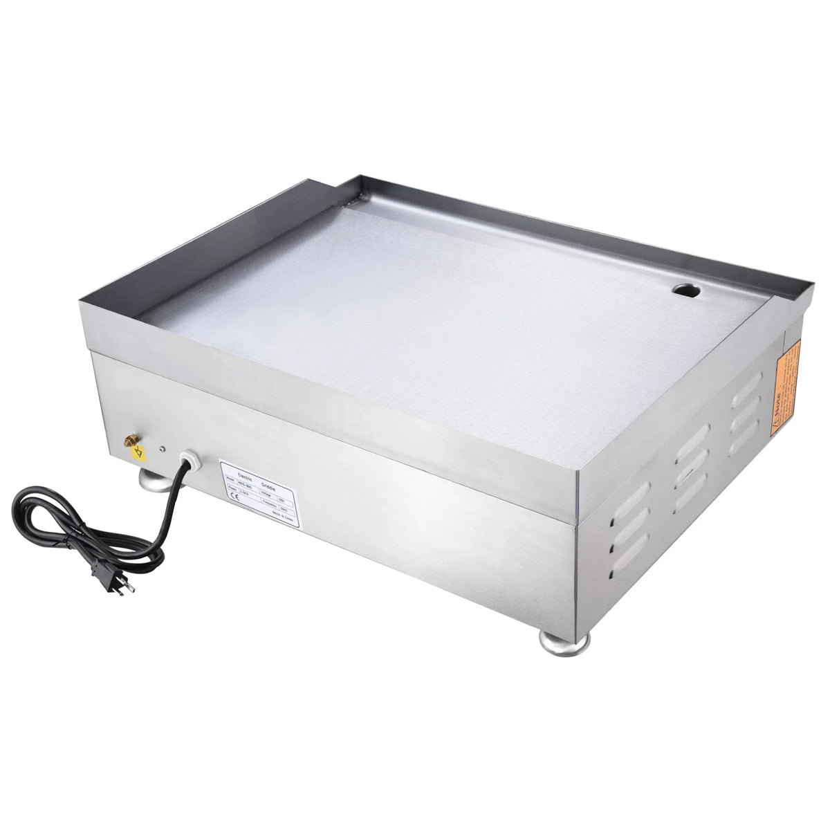 High-Powered Steel Electric Countertop Griddle Cook - Precision - Stainless with