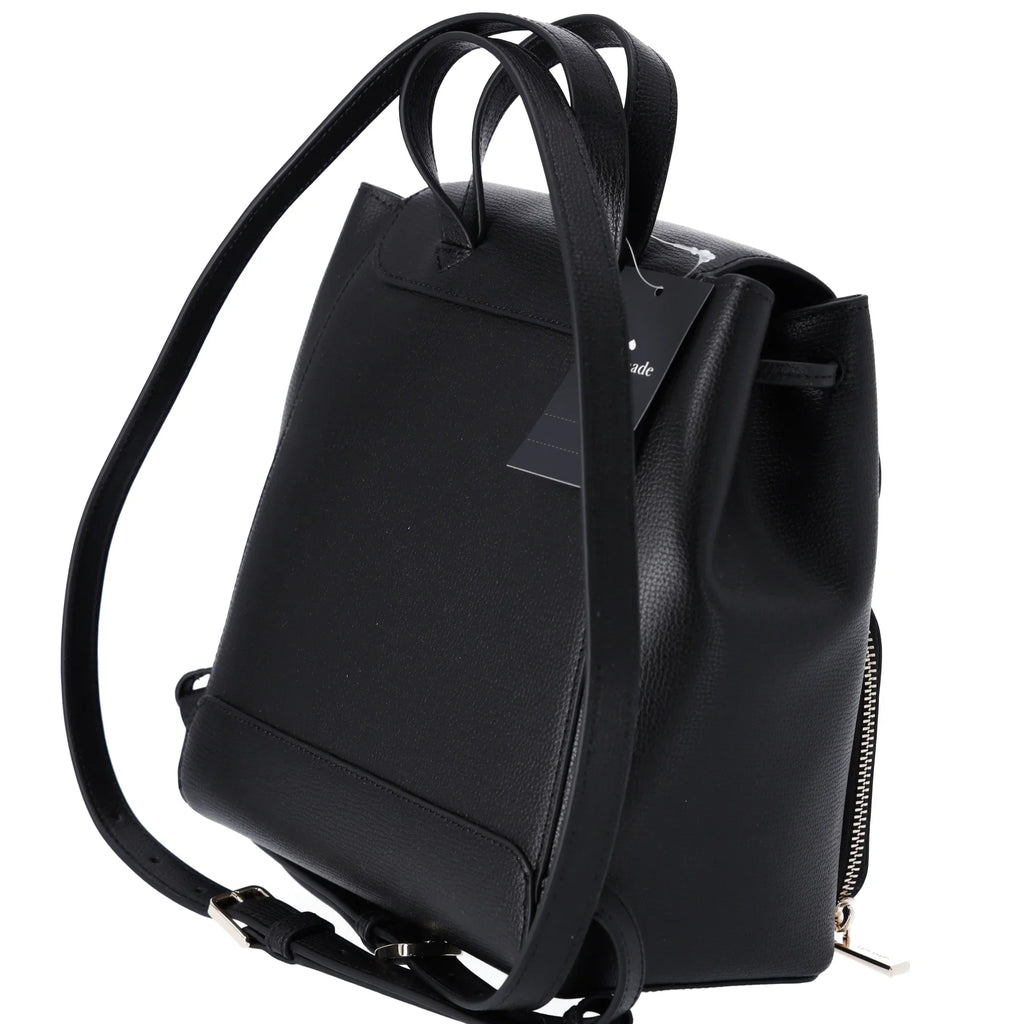Backpack Kristi Grain Spade Kate Black Drawstring Flap Leather Refined Medium