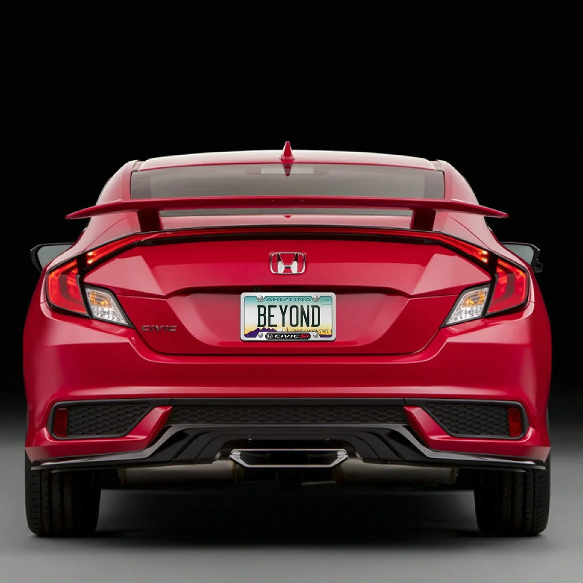 License Nameplate Fiber Stainless Frame Real Steel Carbon Honda Chrome Si Civic