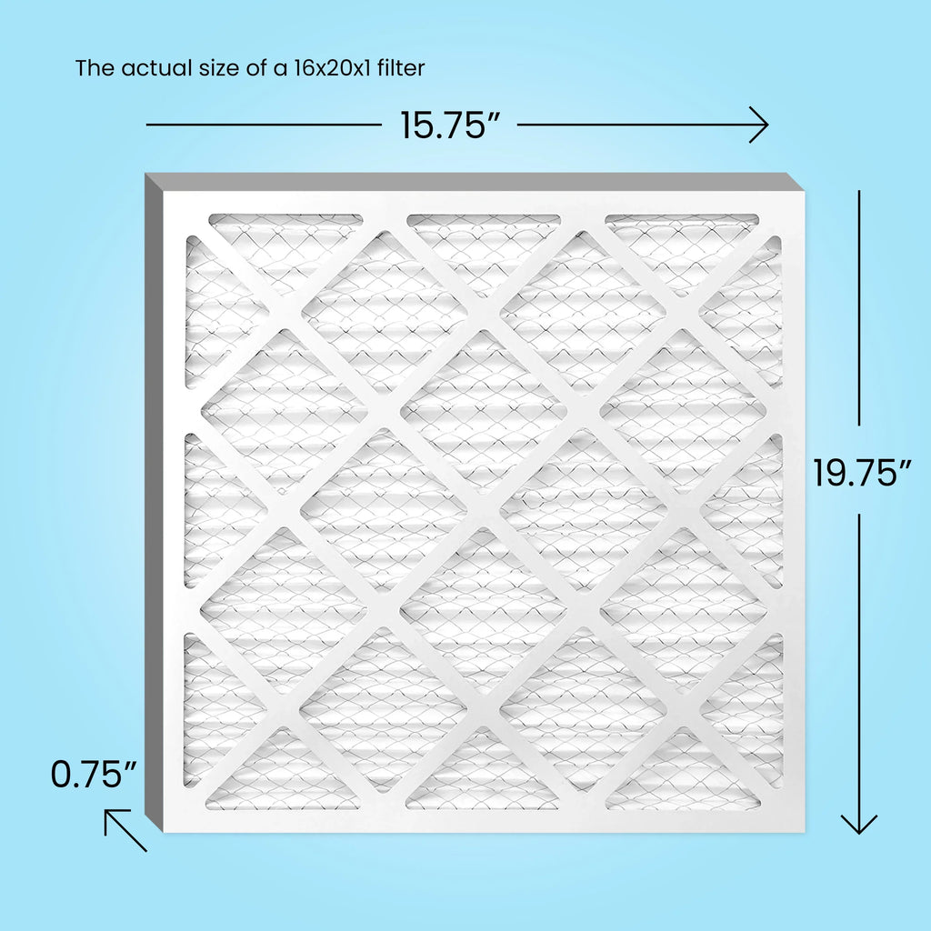 Pleated (6 Filter Air Pack) Filters AC 16x20x1 Furnace 8, HVAC MERV Air, Mint