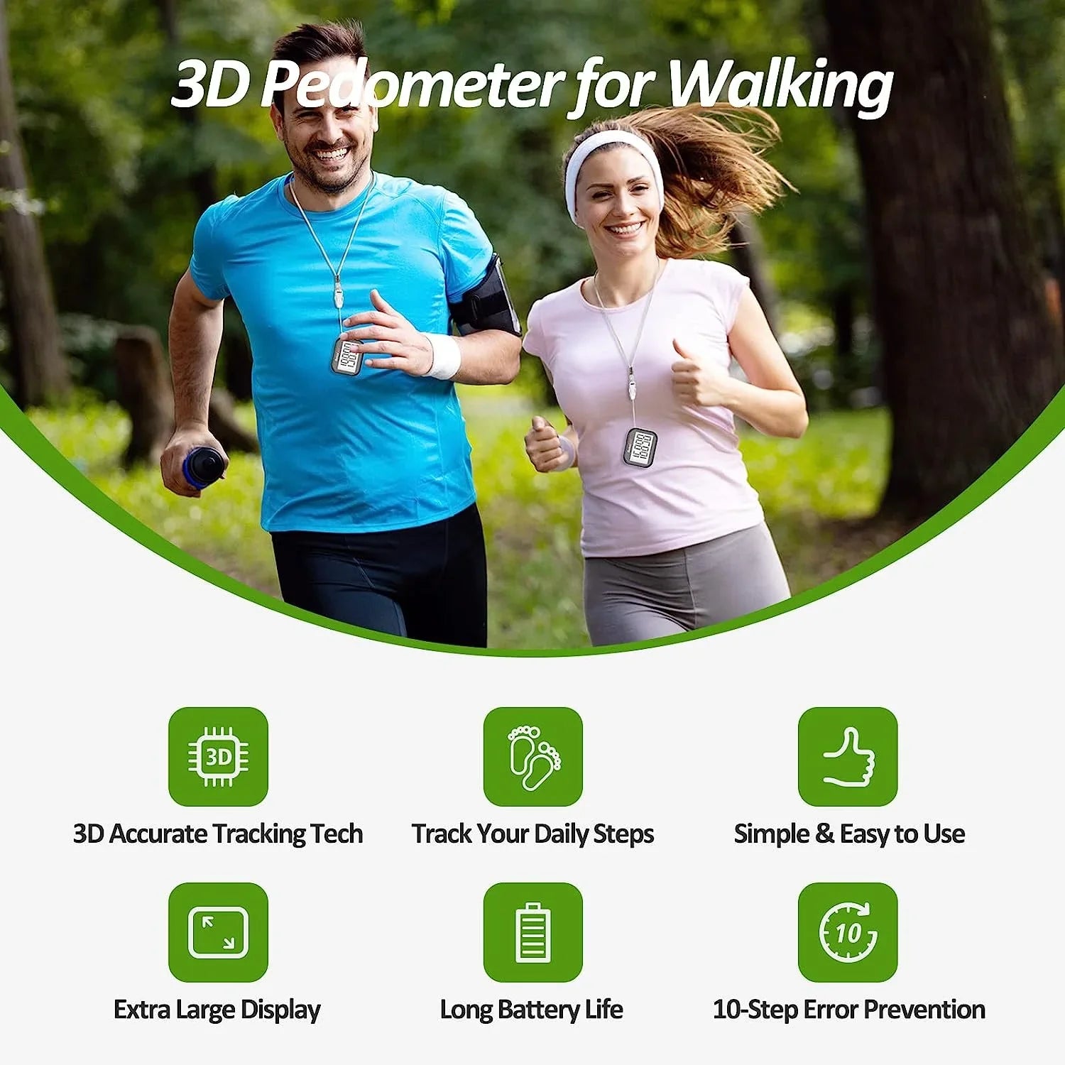 Removable Walking Display Step Steps, for for Clip Kids Large with with Pedometer Walking, Step for Accurate Simple Women Men Counter 3D and Tracker and Lanyard, for Pedometers