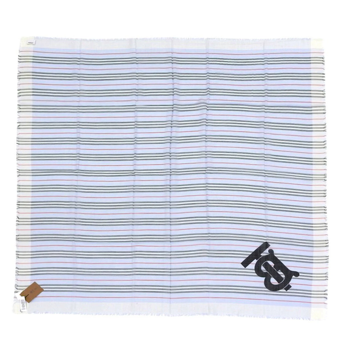 border New) (Like scarf Pre-Owned blue BURBERRY stripe silk wool light 80173691 Burberry