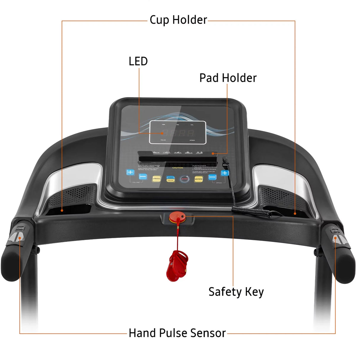 Adjuster with Speakers Audio Running Jogging Motorized Treadmill Easy Folding Machine and Incline Compact