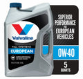 5 Vehicle Oil Motor 0W-40 Full QT Valvoline Synthetic European